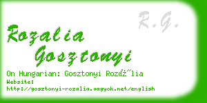 rozalia gosztonyi business card